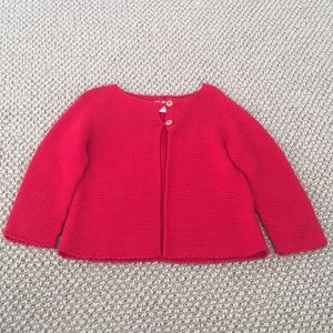 ZARA Red Knit Infant Girl Cardigan